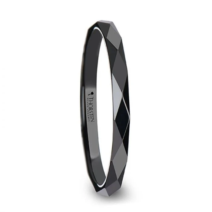 Black Ceramic Ring - "Davina" - Image 2