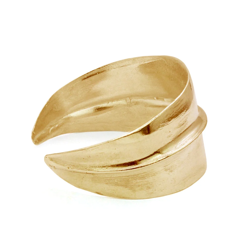 Bronze Cuff Bracelet - "Wide Ridge" - Image 3