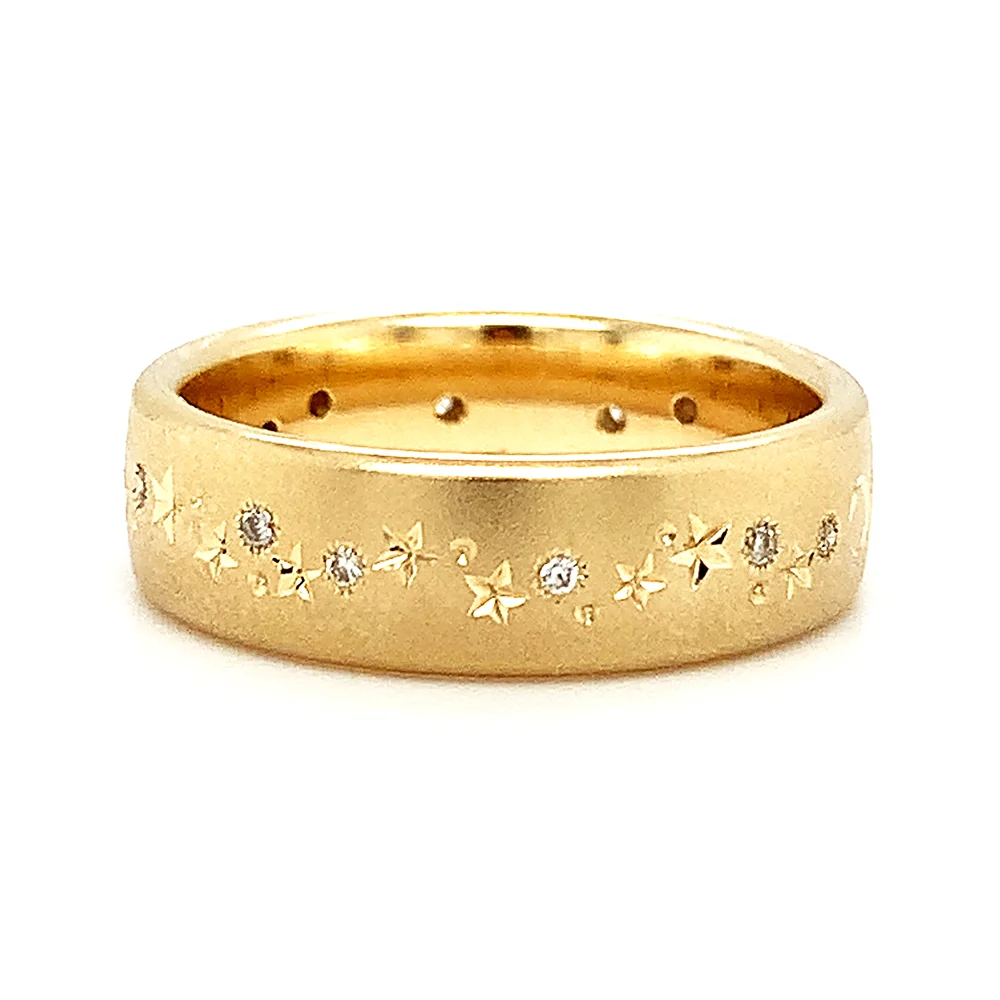 Celestial Yellow Gold & Diamond Ring - "A Sprinkle of Stars" - Image 4