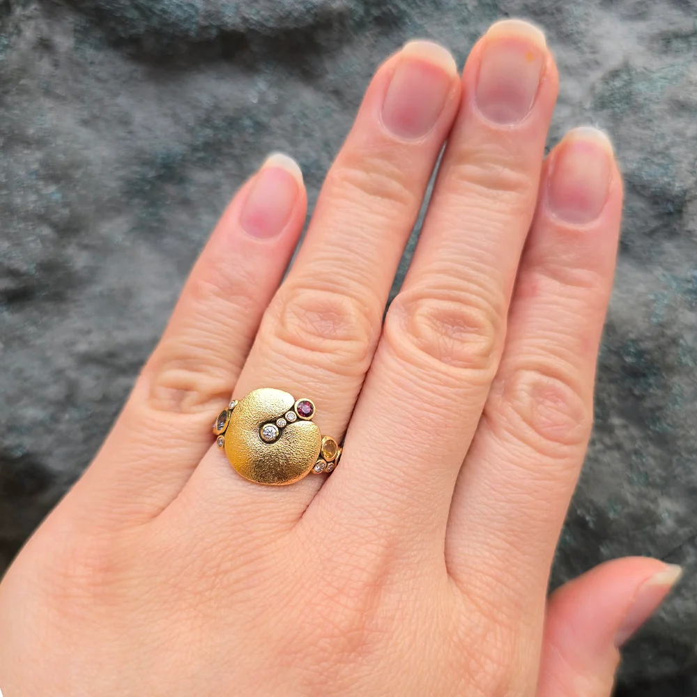 Montana Sapphire & Diamond Ring - "Apple" - Image 2