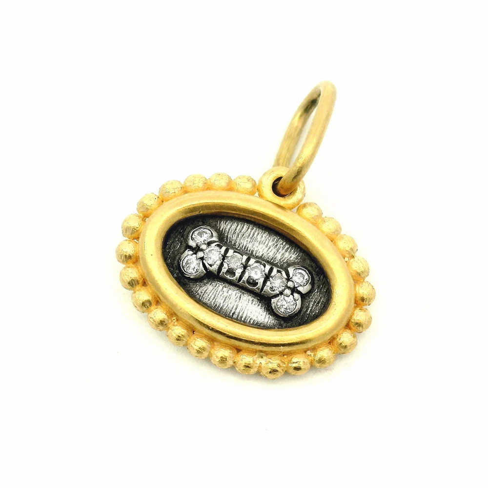 Diamond Dog Bone Charm - "Amore"