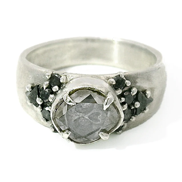 Diamond & Sterling Silver Skull Ring - "Encasement"