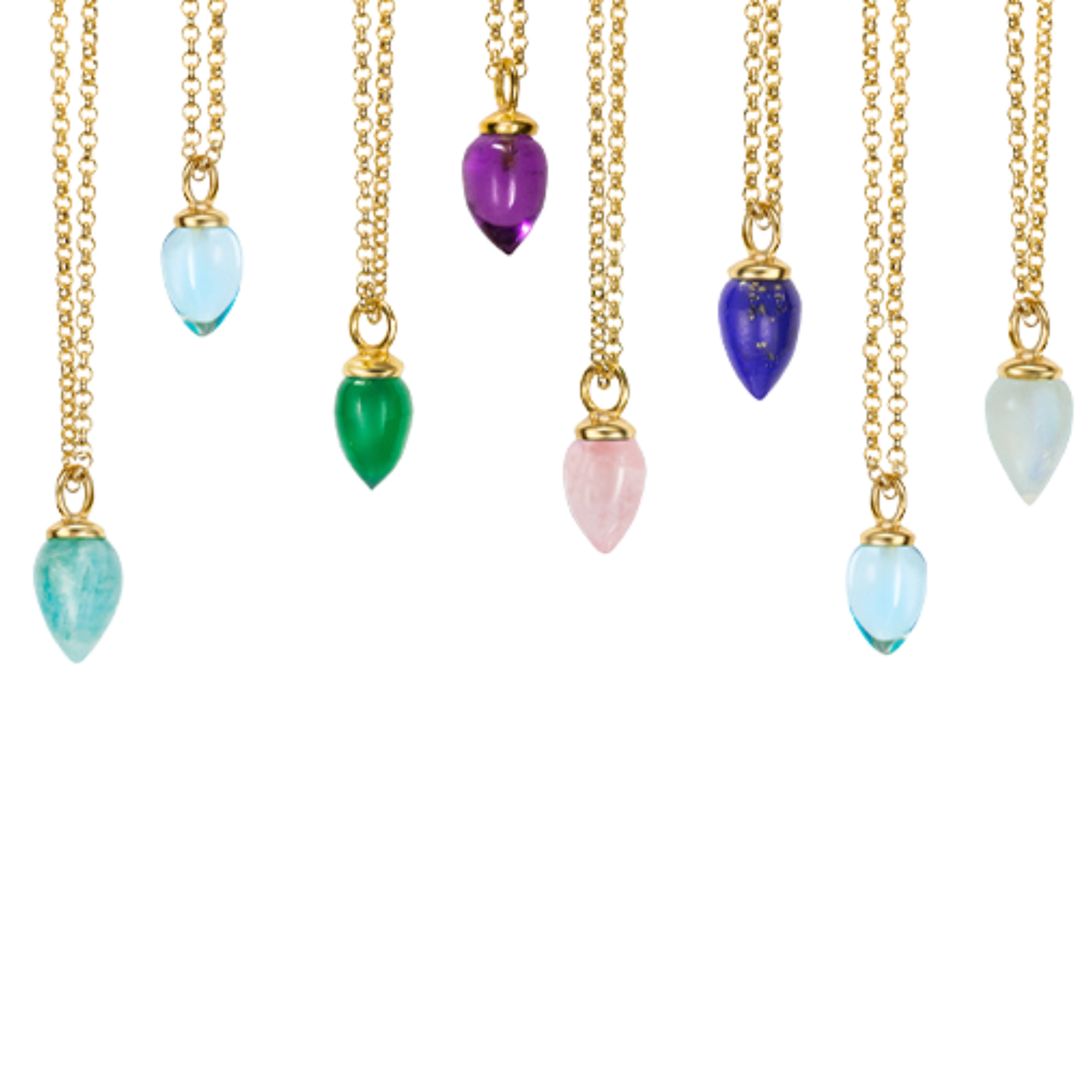 Gold Vermeil Amethyst Necklace - "Pendulum" - Image 3