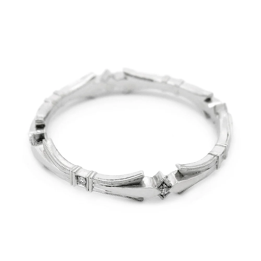 Diamond Wedding Band - "Laurel" - Image 4