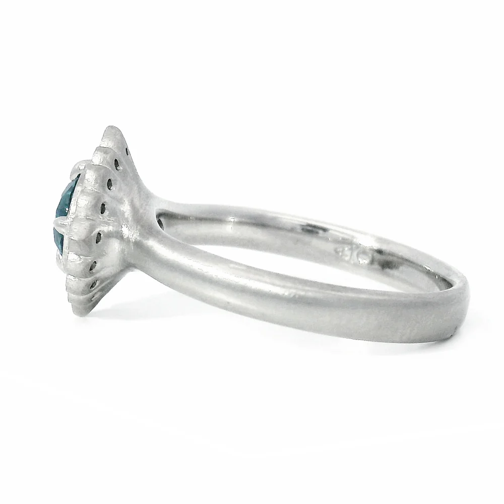 Montana Sapphire Platinum Ring "Flame" - Image 3