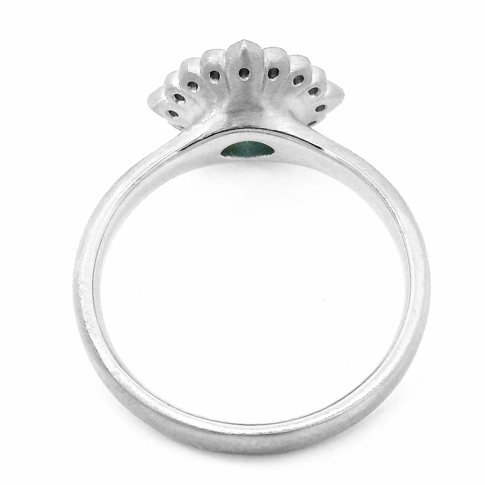 Montana Sapphire Platinum Ring "Flame" - Image 4