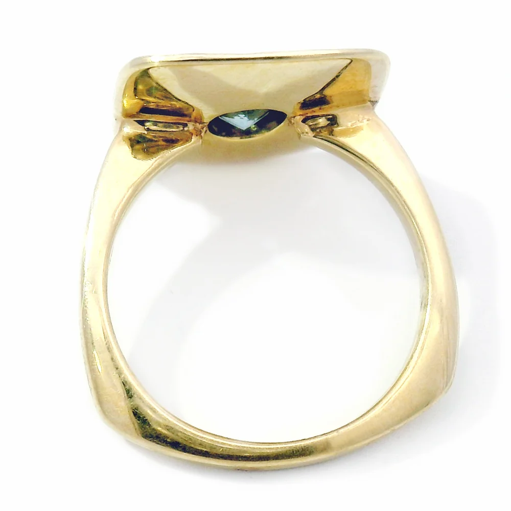 Montana Sapphire & Yellow Gold Crest Ring- "Metolius " - Image 6