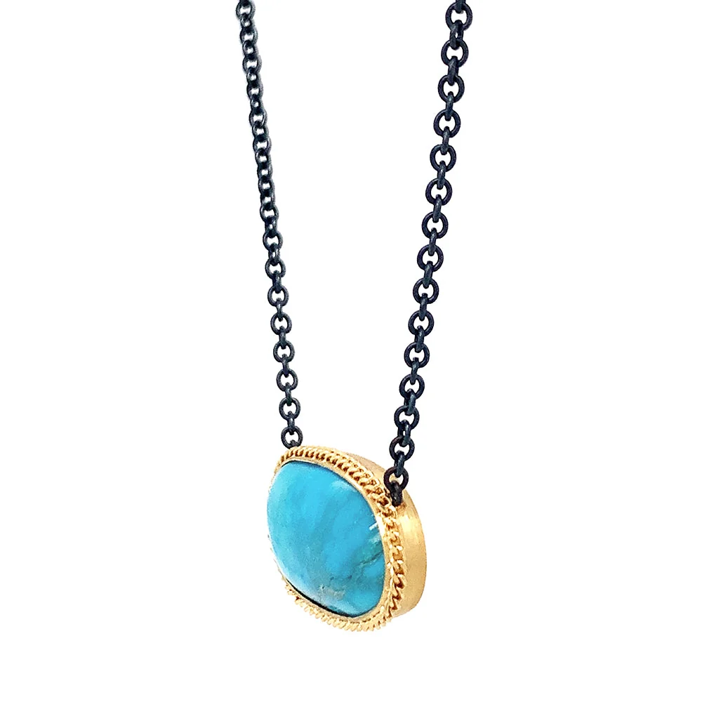 One-of-a-Kind Bisbee Turquoise Necklace - "Kintsugi" - Image 3