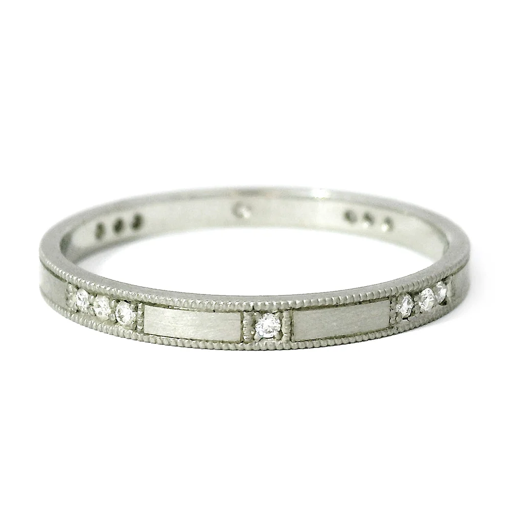 Platinum & Diamond Wedding Band - "Holly" - Image 3