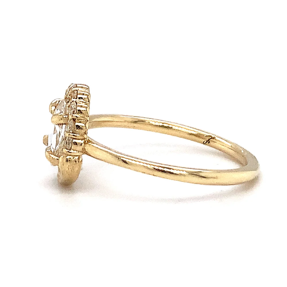 Rosecut Diamond & Yellow Gold Engagement Ring - "Renoir" - Image 4