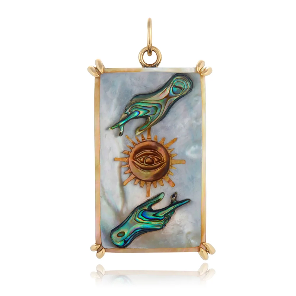 Abalone & Mother of Pearl Pendant - "Sun Tarot"