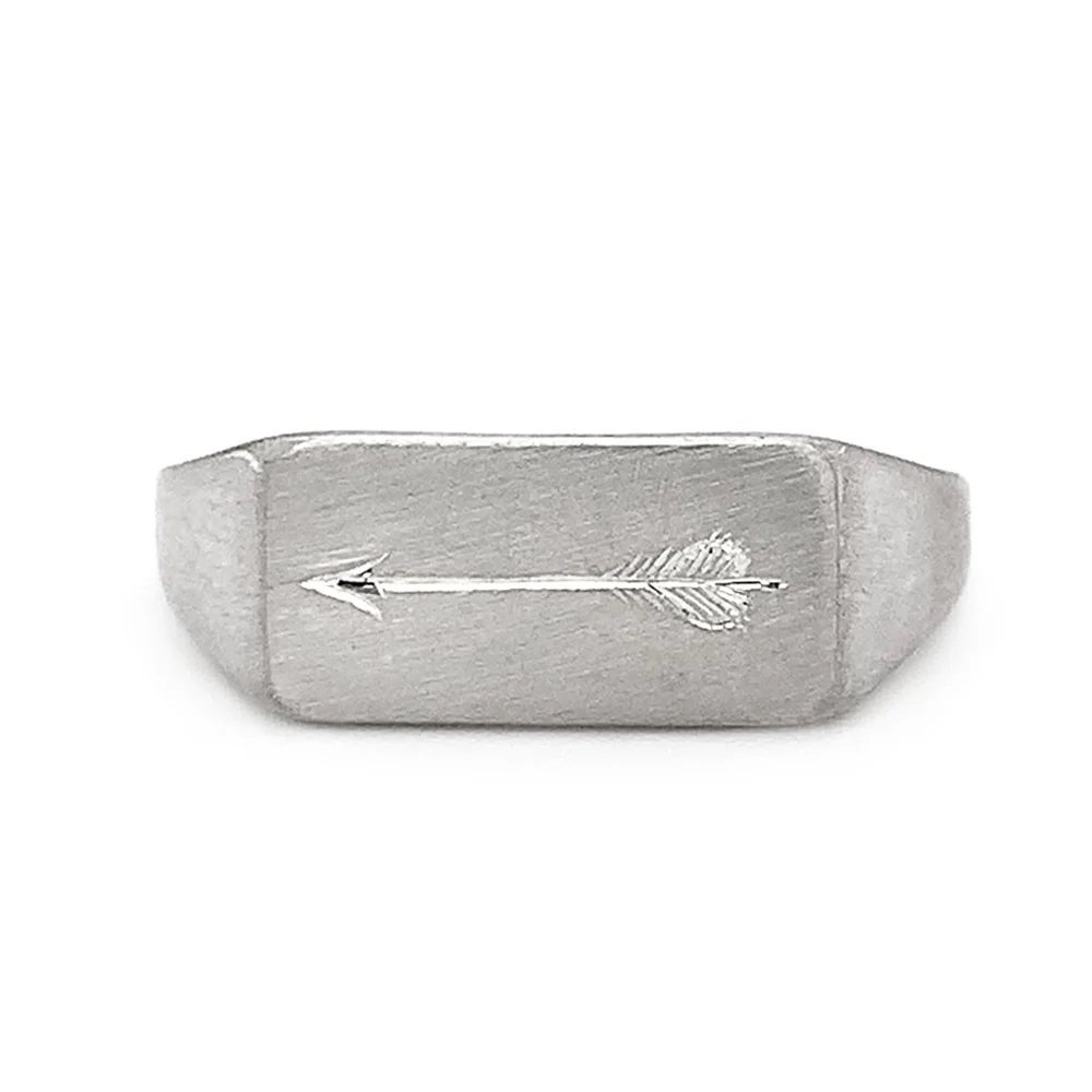 Sterling Silver Choose Your Weapon Signet Ring - "Arrow"