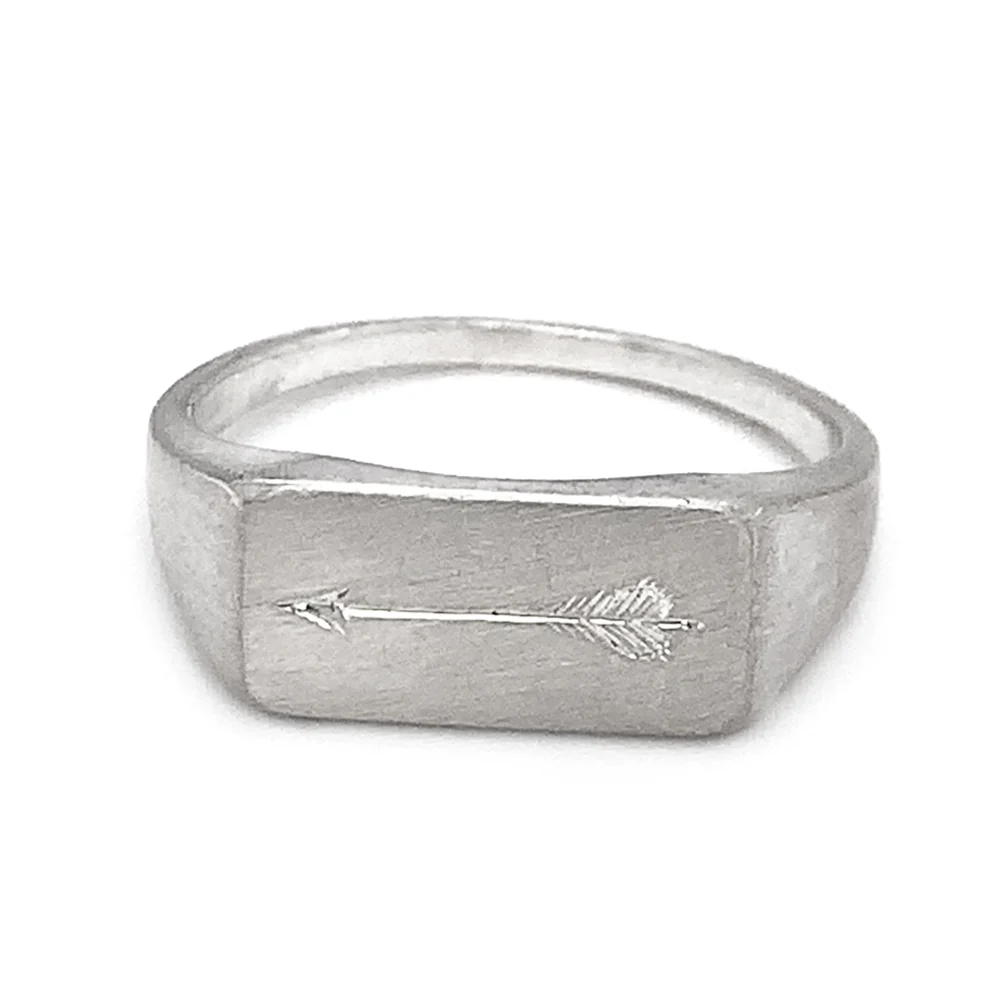 Sterling Silver Choose Your Weapon Signet Ring - "Arrow" - Image 2