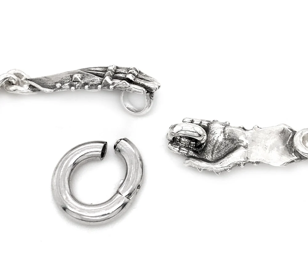 Sterling Silver Double Gauntlet Necklace - "Solemn Oath" - Image 6