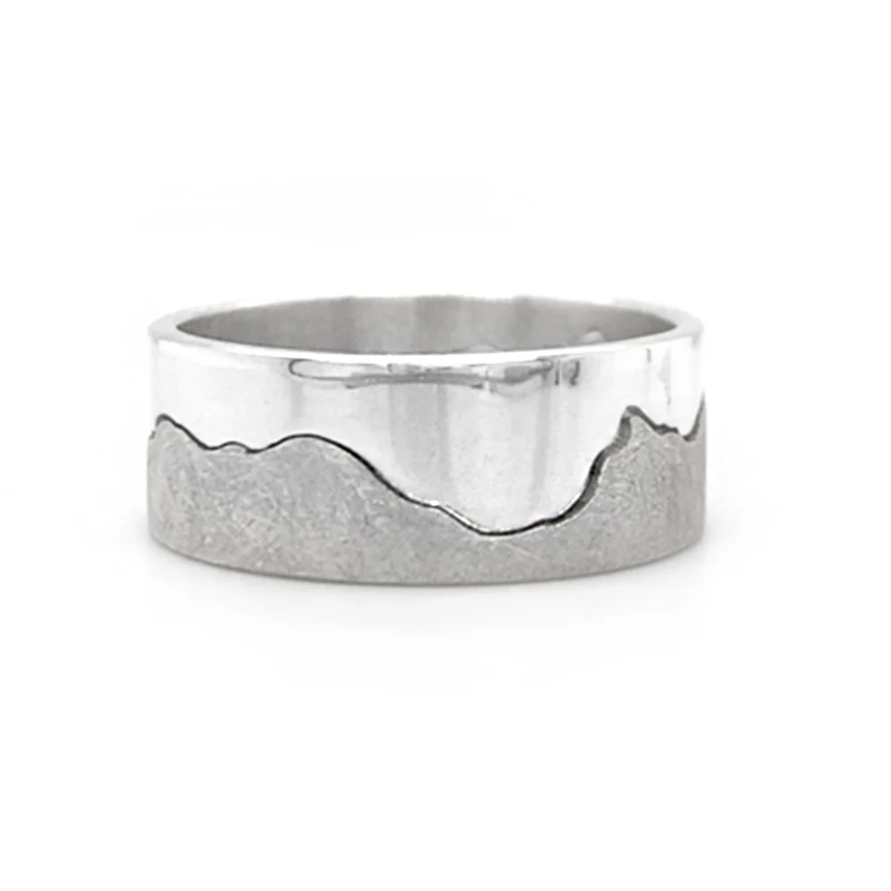 8mm Sterling Silver Interlocking Ring - "Madison River" - Image 2