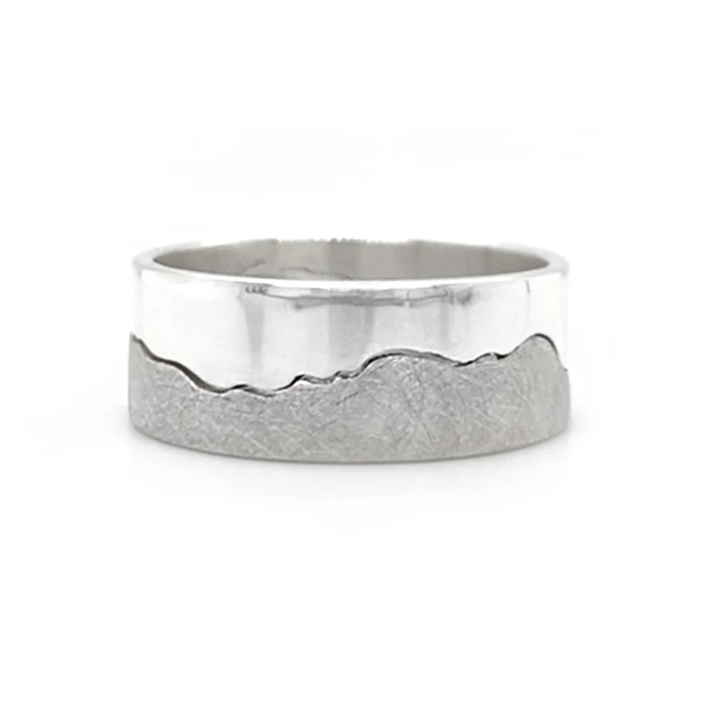 8mm Sterling Silver Interlocking Ring - "Madison River" - Image 3
