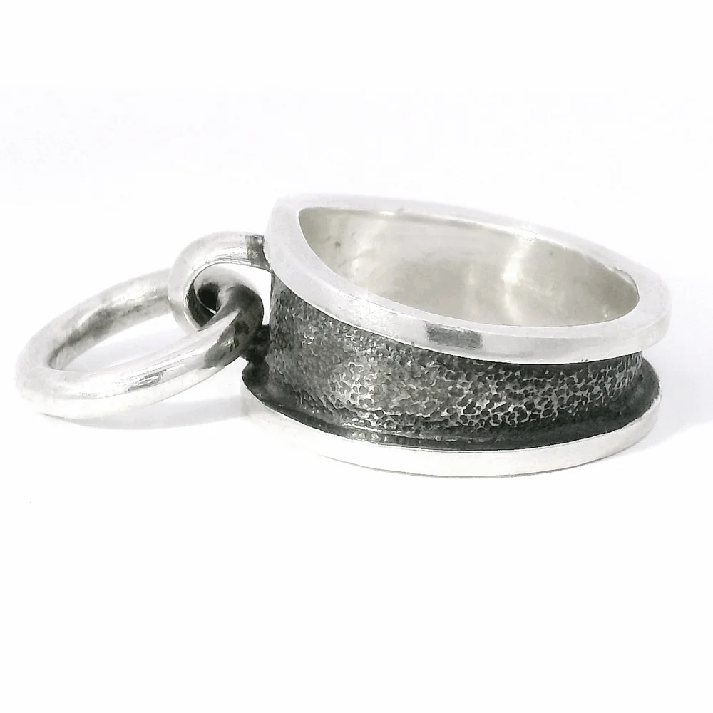 Oxidized Sterling Silver Ring - "Tether" - Image 3