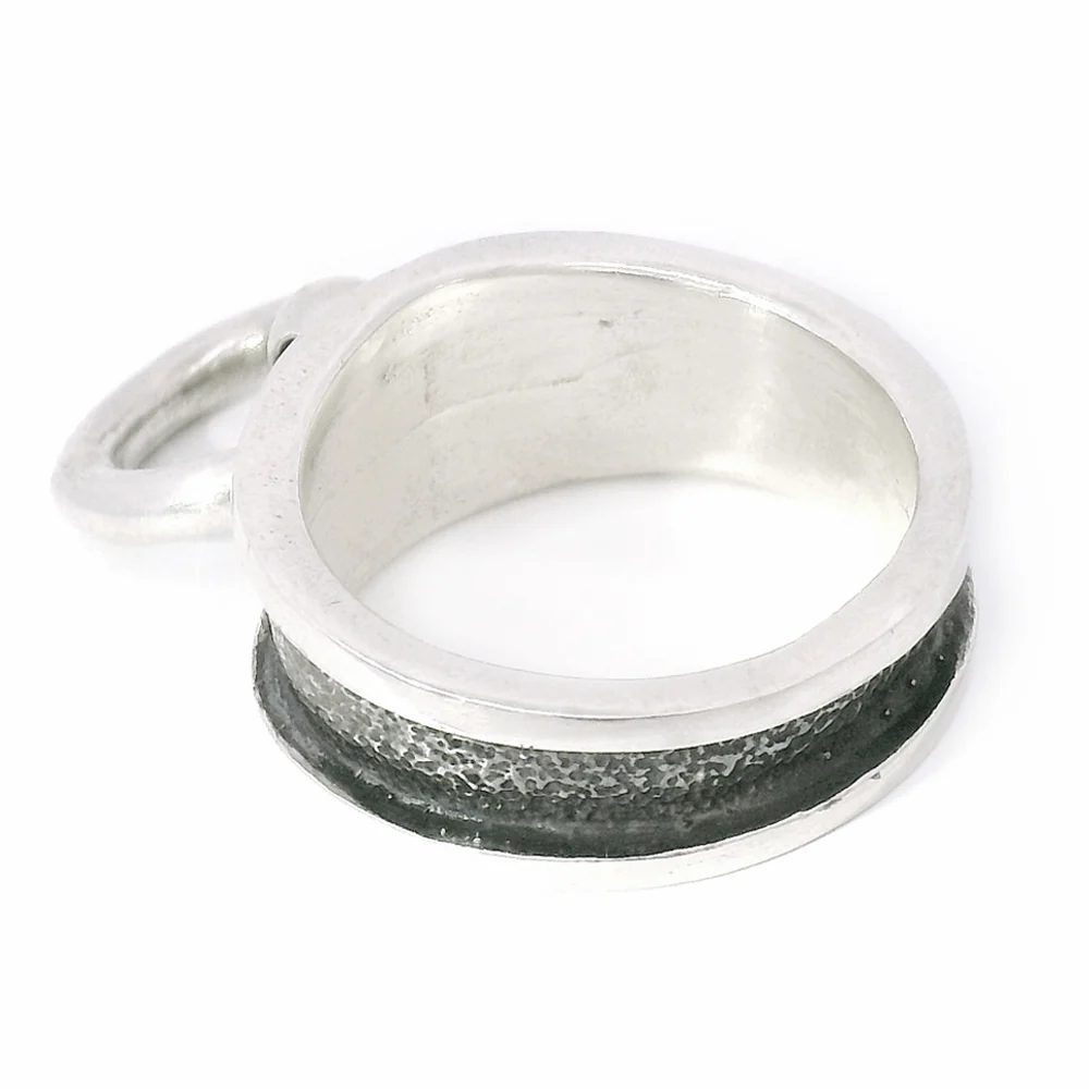 Oxidized Sterling Silver Ring - "Tether" - Image 4