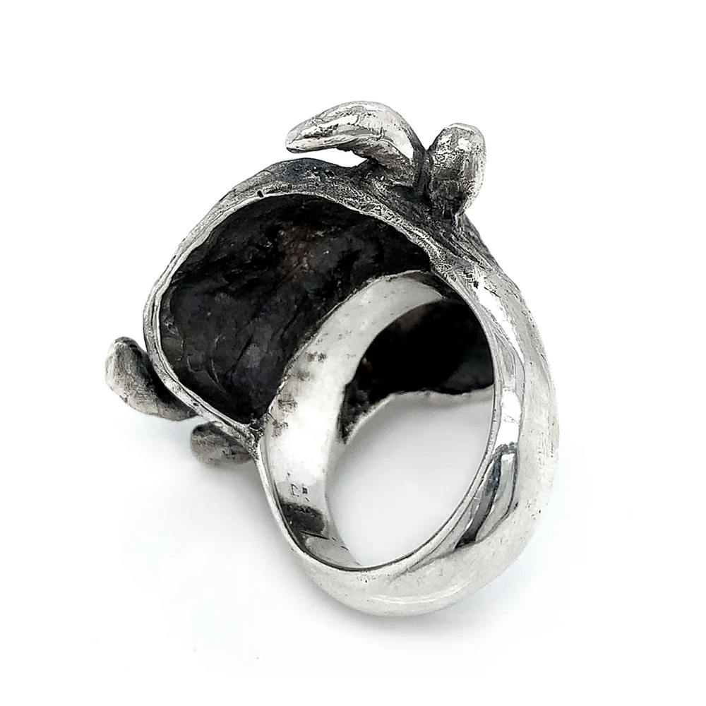 Sterling Silver & Turquoise Statement Ring - "Bison" - Image 4