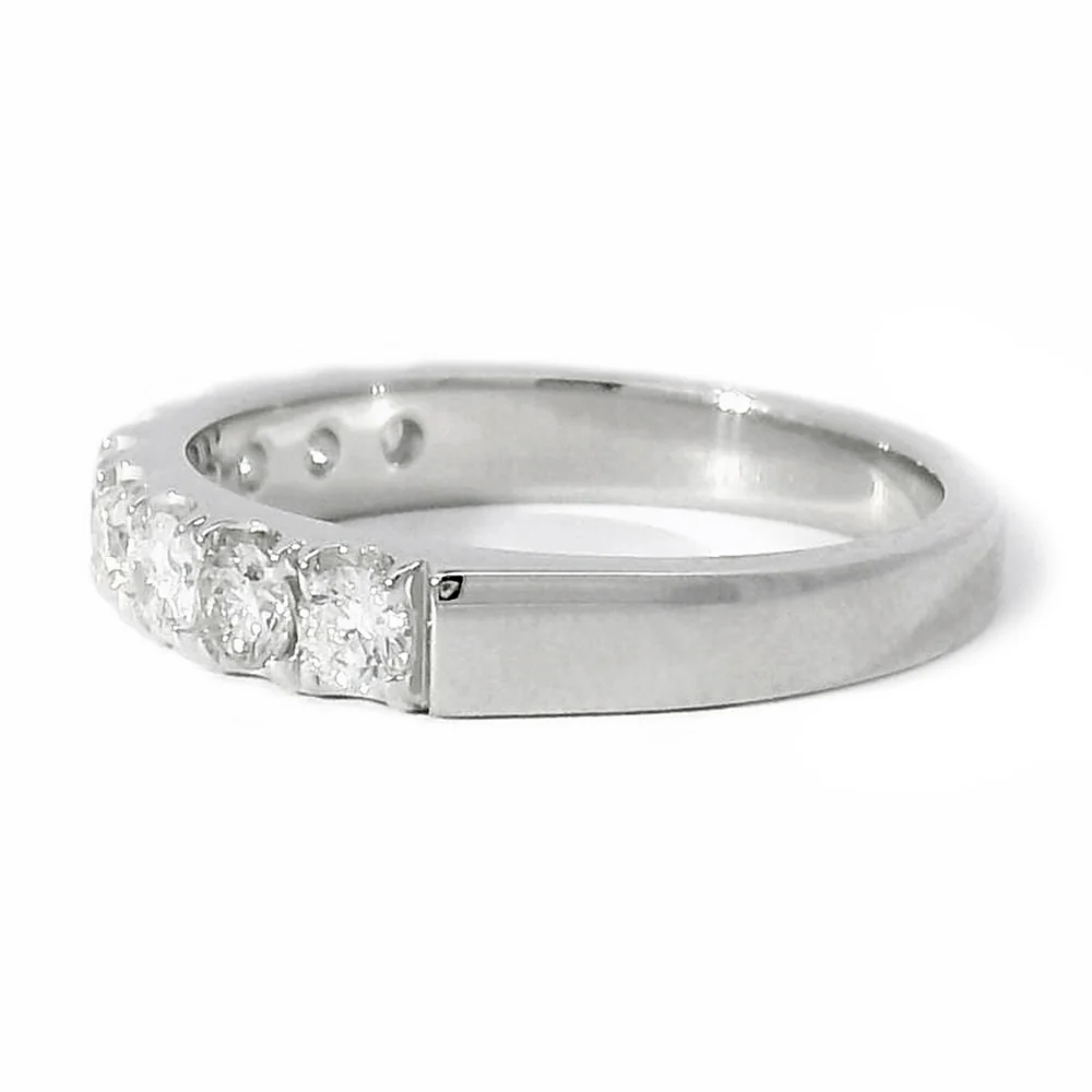 Upcycled Diamond & White Gold Band - "Thoughtful Origin" - Image 6