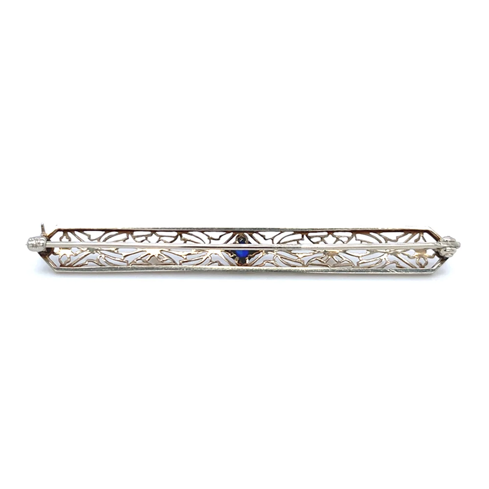 White Gold & Pearl Brooch - Image 2