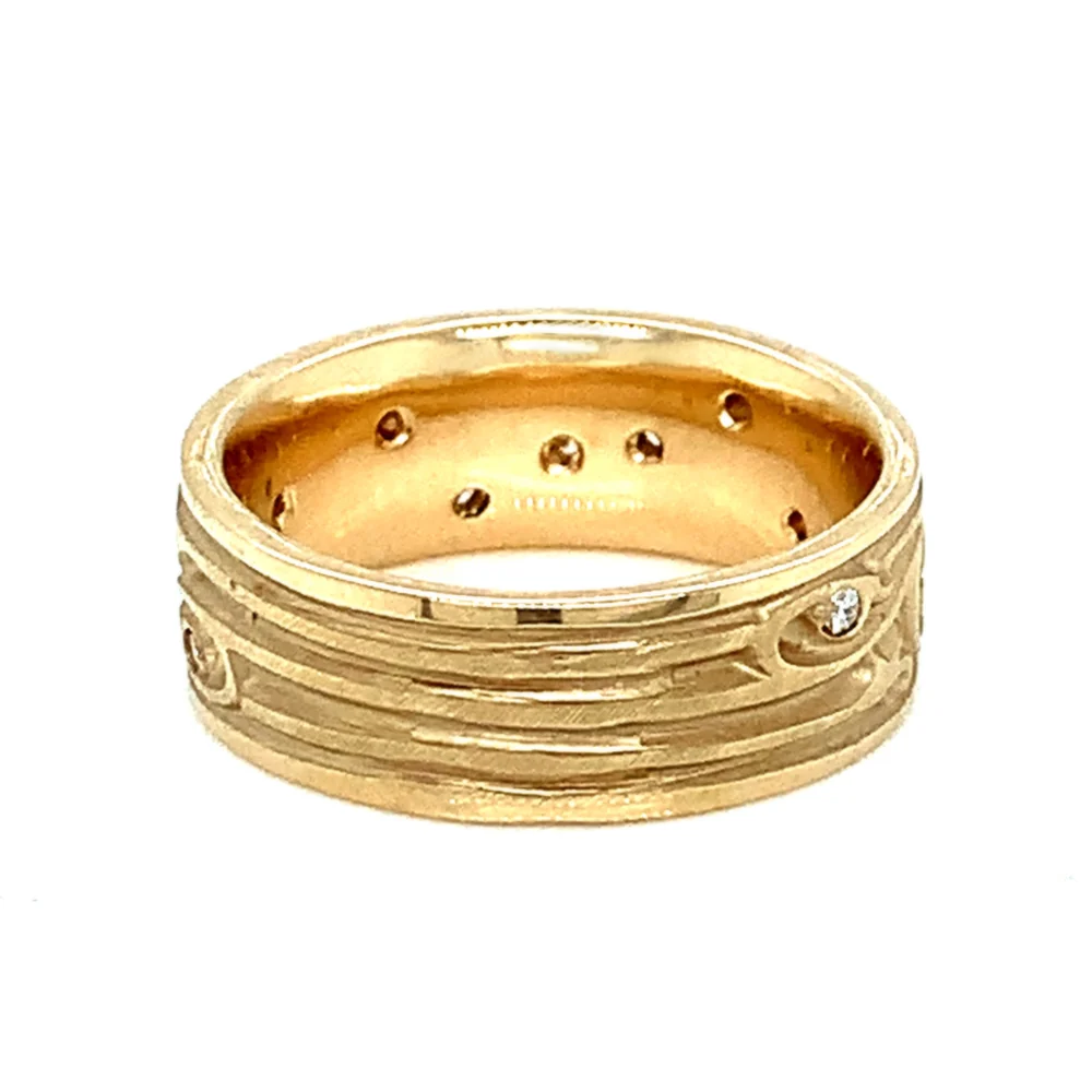 Yellow Gold & Diamond Ring - "Garden Gate" - Image 4