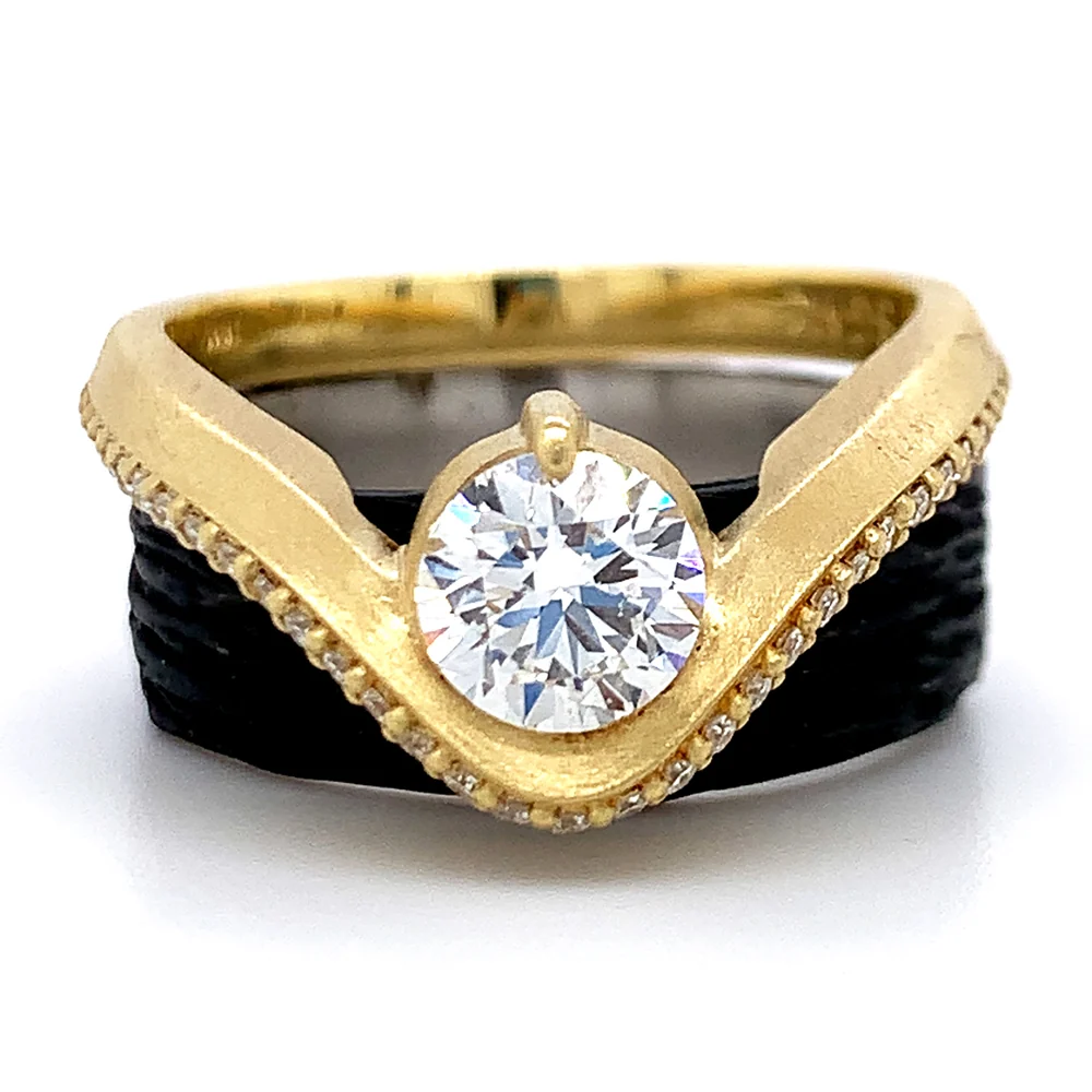 Lab Grown & Natural Diamond Ring - "Graceful Arc" - Image 8